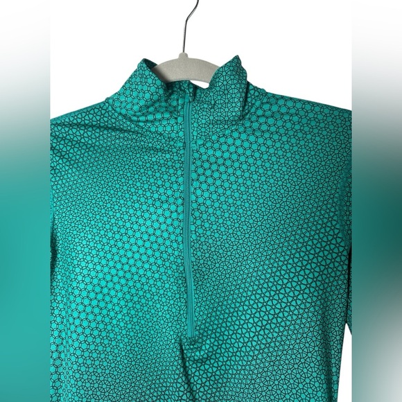 Nike Dri-FIT Women’s Green Geometric Half-Zip Long Sleeve Running Top Size Small - Picture 2 of 9